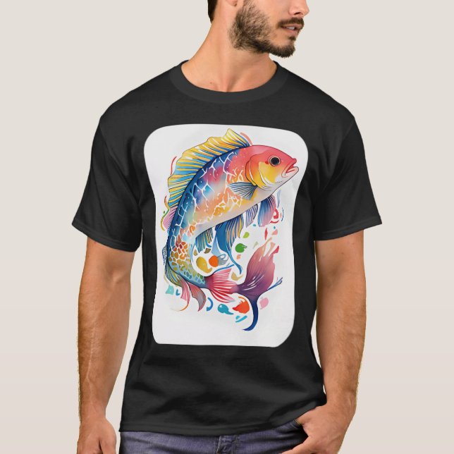 Colourful bass fish T-Shirt (Front)