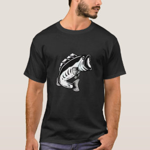 Colourful Bass Rainbow Colours Fishing Outdoors T-Shirt