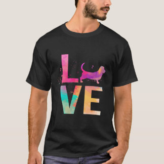 Colourful Basset Hound Dog Mum Gifts Basset Hound T-Shirt