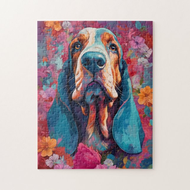 Colourful Basset Hound Jigsaw Puzzle (Vertical)