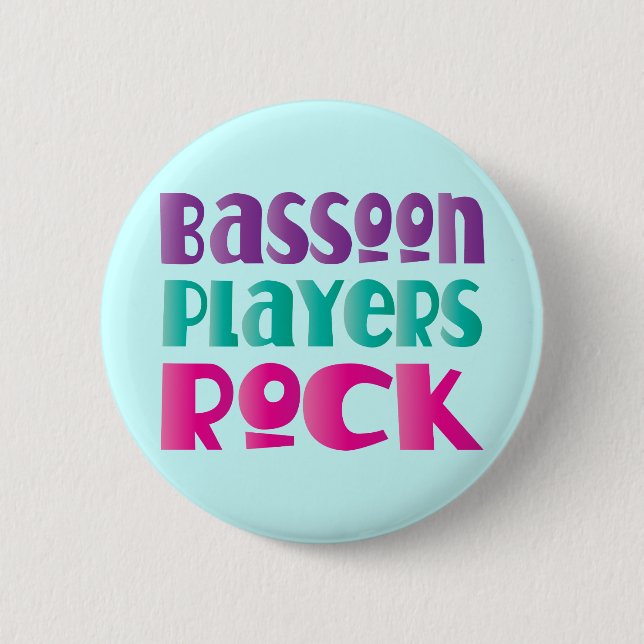 Colourful Bassoon Players Rock Music Gift 6 Cm Round Badge (Front)