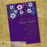 Colourful Bat Mitzvah Gold Star Glittery Confetti<br><div class="desc">Bar Mitzvah and Bat Mitzvah invitation sets designed by Umua. Printed and shipped by Zazzle or its partners.</div>