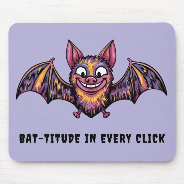 Colourful Bat Mouse Pad (Front)
