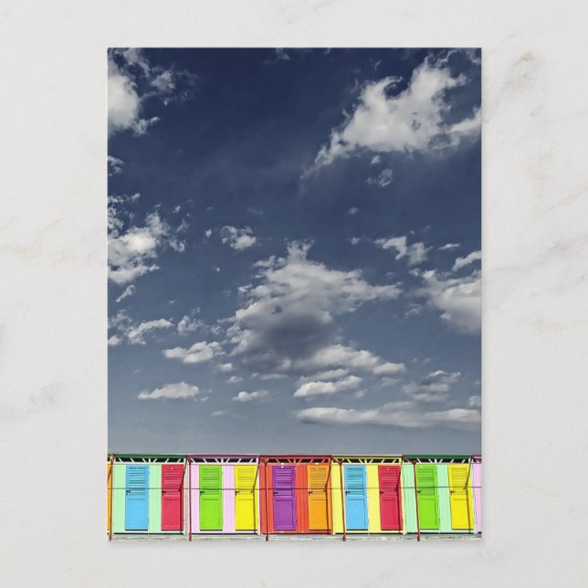 Colourful bathing huts postcard (Front)