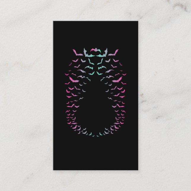 Colourful Bats Pastel Goth Dark Birds Business Card (Front)