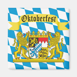 Colourful Bavarian Flag Oktoberfest Magnet