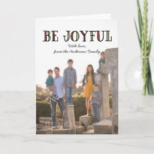 Colourful Be Joyful Holiday Photo Card