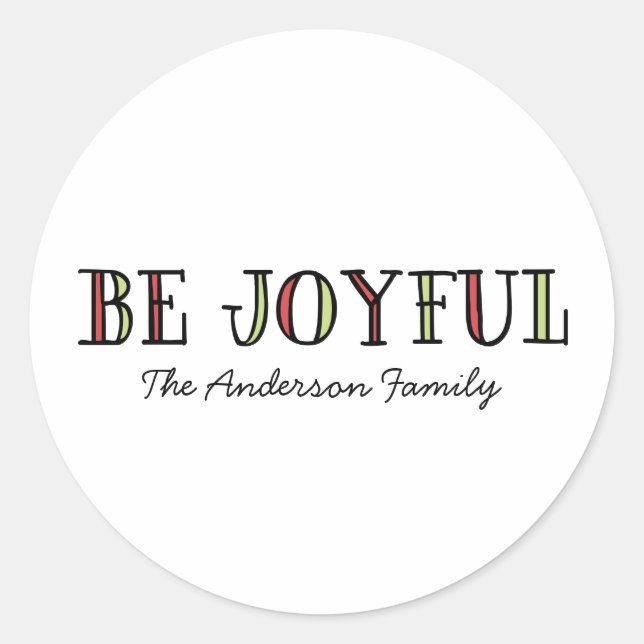 Colourful Be Joyful Holiday Stickers (Front)