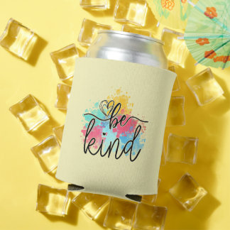 Colourful Be Kind Paint Splash Can Cooler