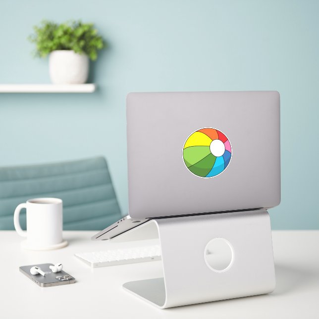 Colourful Beach Ball (Laptop On Desk)