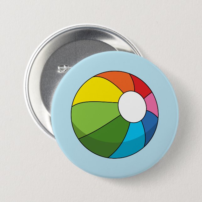 Colourful Beach Ball 7.5 Cm Round Badge (Front & Back)