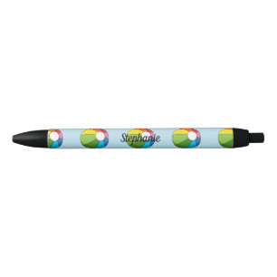Colourful Beach Ball   Add your Name Black Ink Pen