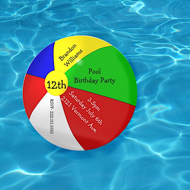 Colourful Beach Ball Birthday Party Invitation (Creator Uploaded)