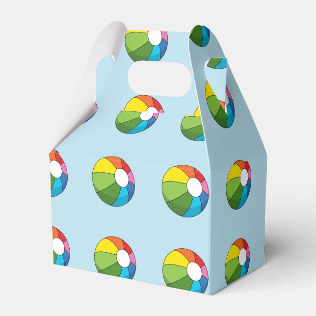 Colourful Beach Ball Favour Box (Front Side)