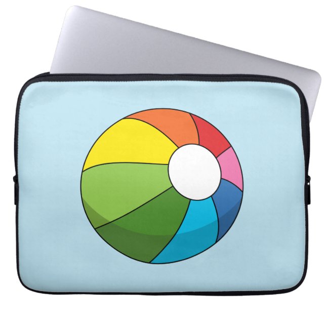 Colourful Beach Ball Laptop Sleeve (Front)