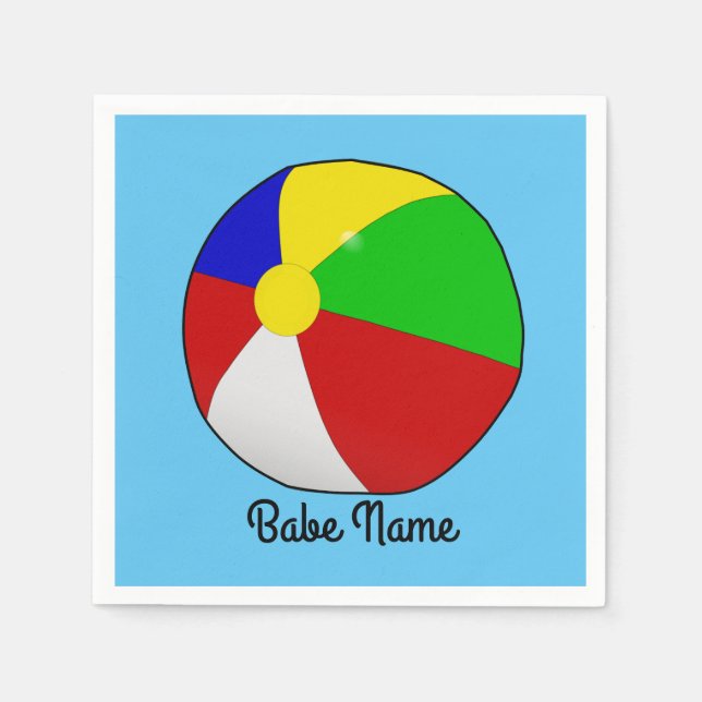 Colourful beach ball napkin (Front)