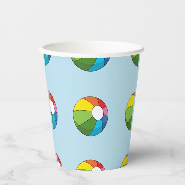 Colourful Beach Ball Paper Cups (Front)