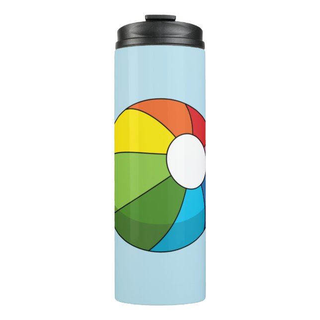 Colourful Beach Ball Thermal Tumbler (Front)