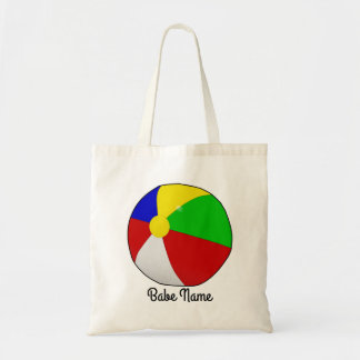 Colourful beach ball tote bag