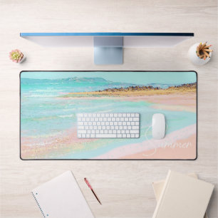 Colourful Beach Coastal Summer Desk Mat
