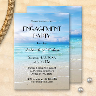 Colourful Beach Engagement Party Invitation