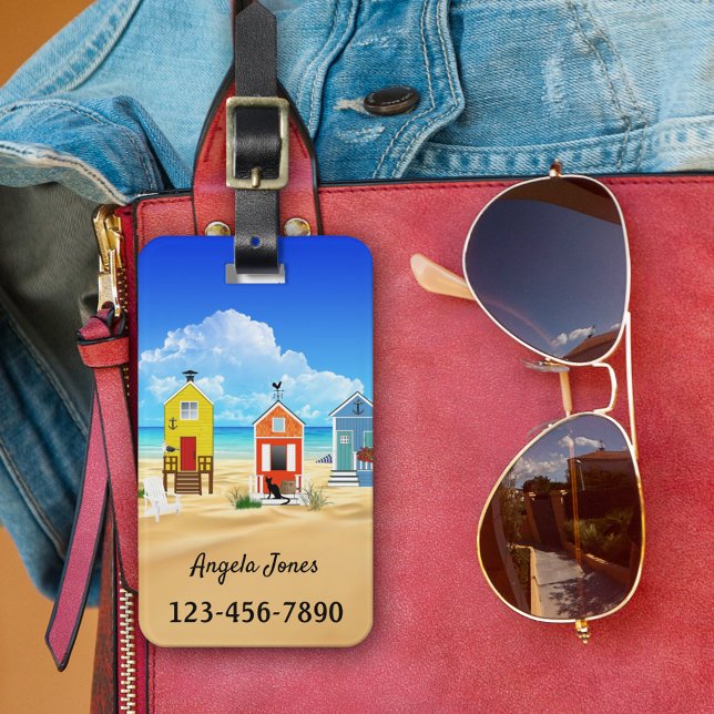 Colourful Beach Houses Luggage Tag (Creator Uploaded)