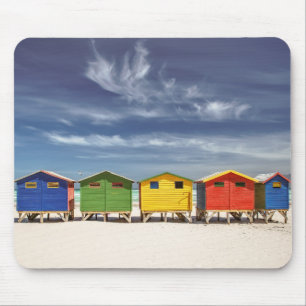 Colourful Beach Houses Muizenberg, South Africa Mouse Pad