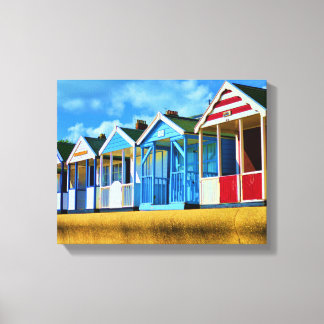 Colourful Beach huts Canvas Print