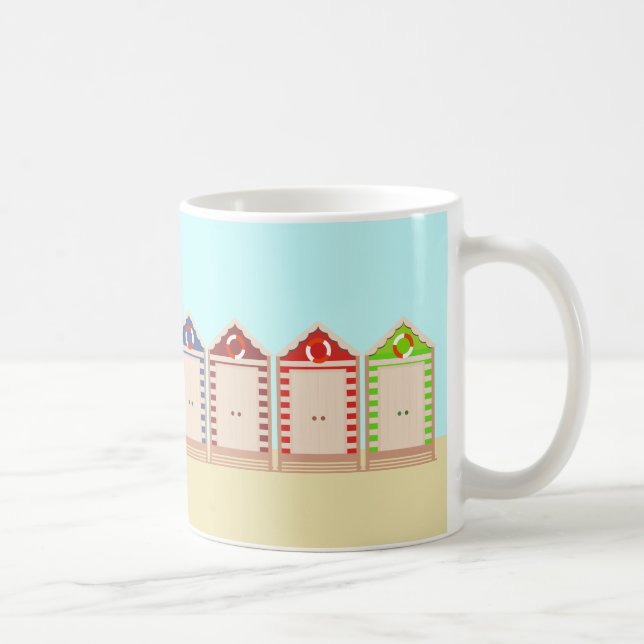 Colourful Beach Huts Summer Coffee Mug (Right)