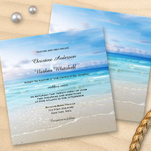 Colourful Beach or Destination Wedding Invitation