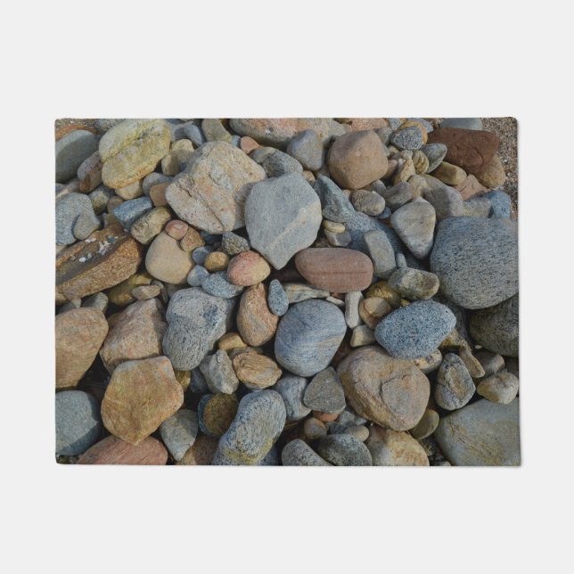 Colourful Beach Pebbles Doormat (Front)