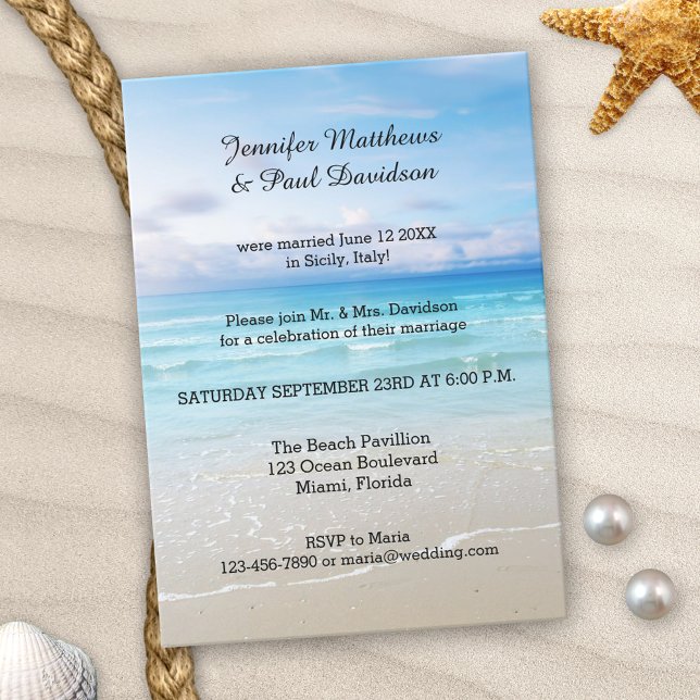 Colourful Beach Post Wedding Party Invitation (Creator Uploaded)