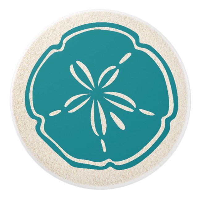 Colourful Beach Shell Sand Dollar Drawer Knobs (Front)