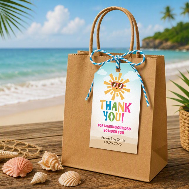 Colourful Beach Theme (Cute Sunl) Gift Tag (Creator Uploaded)