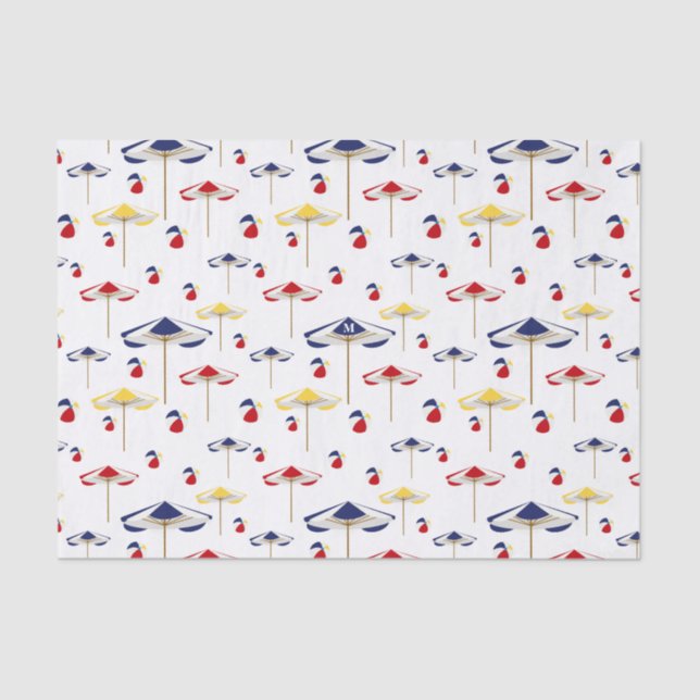 Colourful Beach Umbrella and Beach Ball Custom Tissue Paper (Front)