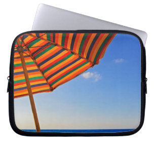 Colourful Beach Umbrella on a Sunny Day Photograph Laptop Sleeve