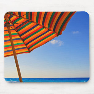 Colourful Beach Umbrella on a Sunny Day Photograph Mouse Pad