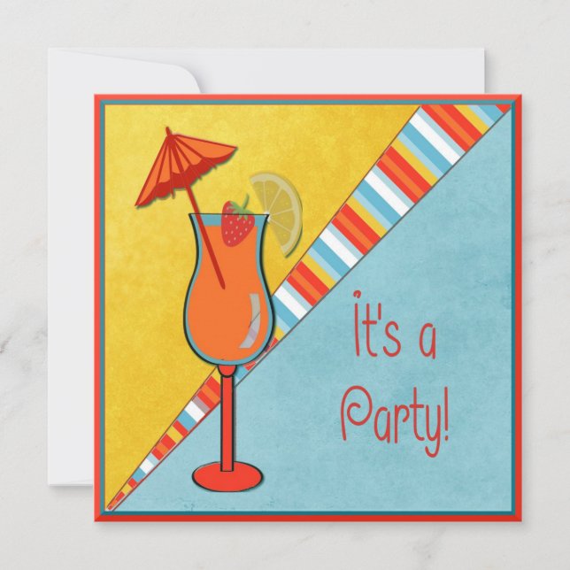 Colourful Beachtime Special Occasion Party Invitation (Front)