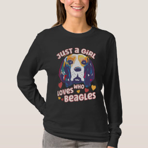 Colourful Beagle Dog For Girls Women Teens Who Lov T-Shirt