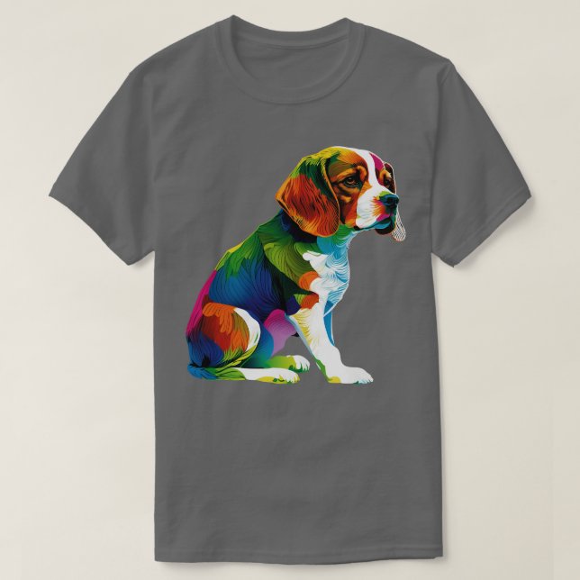 Colourful Beagle illustration 1 T-Shirt (Design Front)