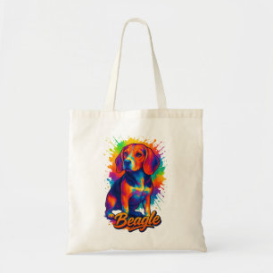 Colourful Beagle Pop Art – Vibrant Dog Portrait Tote Bag