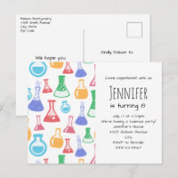 Colourful Beakers and Flasks Science Pattern