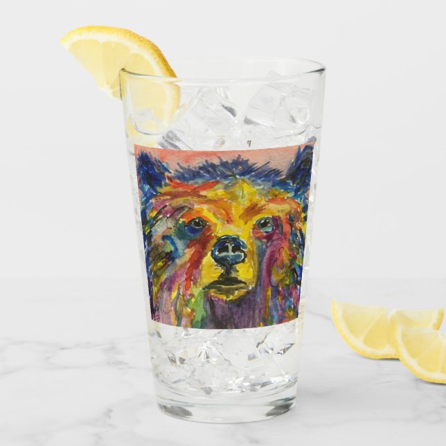 "Colourful Bear" - Beer Glass (Front Ice)