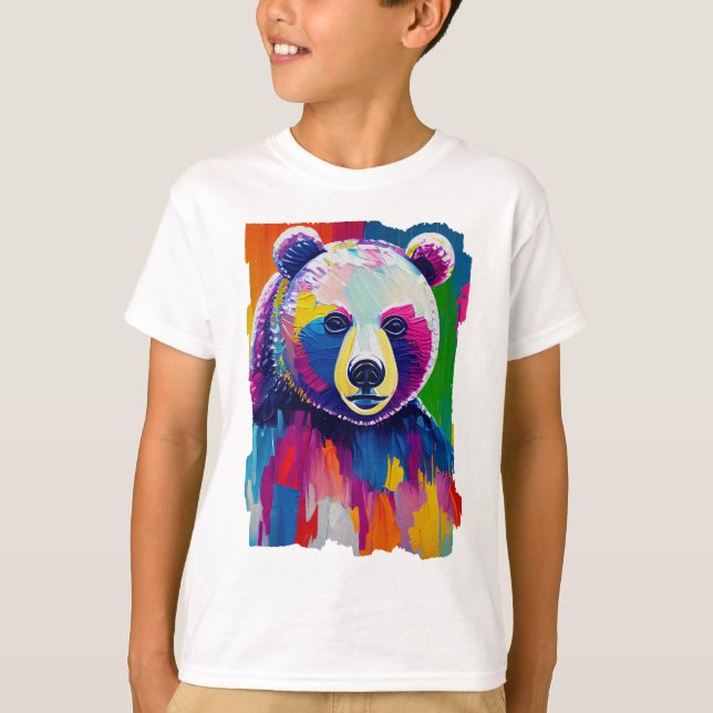 Colourful Bear Portrait T-Shirt (Front)