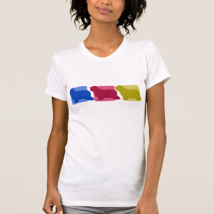 Colourful Bearded Collie Silhouettes Ladies TShirt