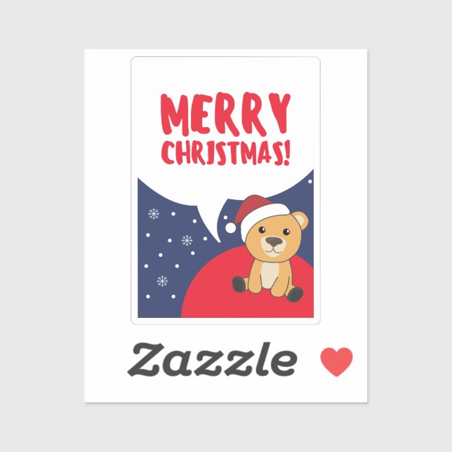 Colourful Bears Merry Christmas Winter Animals Bea (Sheet)