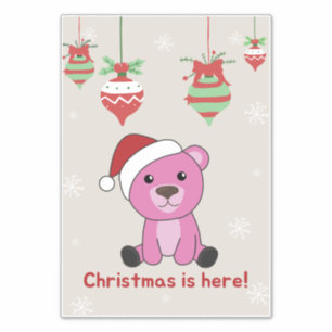 Colourful Bears Merry Christmas Winter Animals Bea