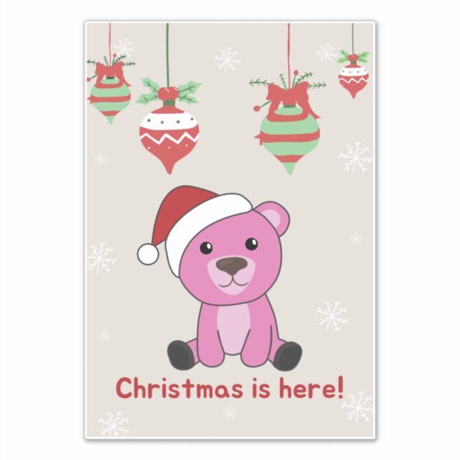 Colourful Bears Merry Christmas Winter Animals Bea (Front)