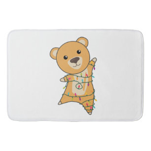 Colourful Bears Merry Christmas Winter Animals Bea Bath Mat