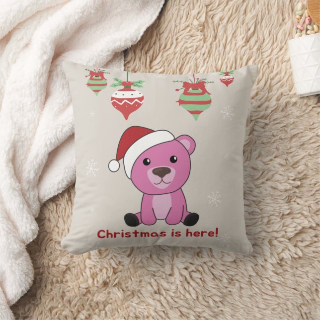 Colourful Bears Merry Christmas Winter Animals Bea Cushion (Blanket)